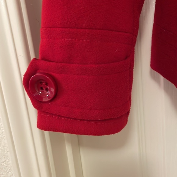 Forever 21 Red Double Breasted Pea Coat - Picture 3 of 8